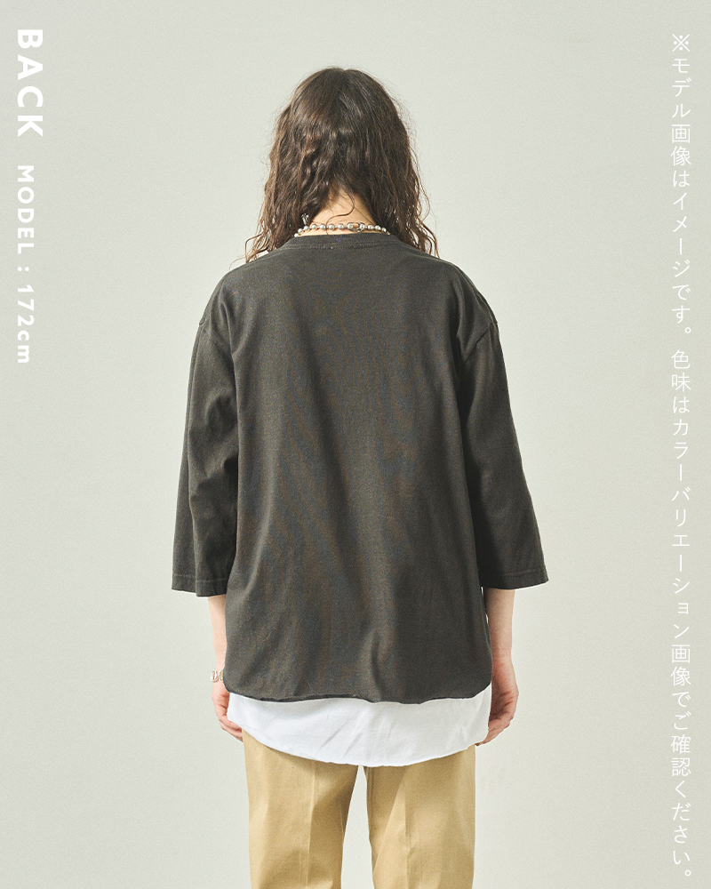 kha:ki カーキ コットン 7分袖 Tシャツ “7TH TEE -K.U.V