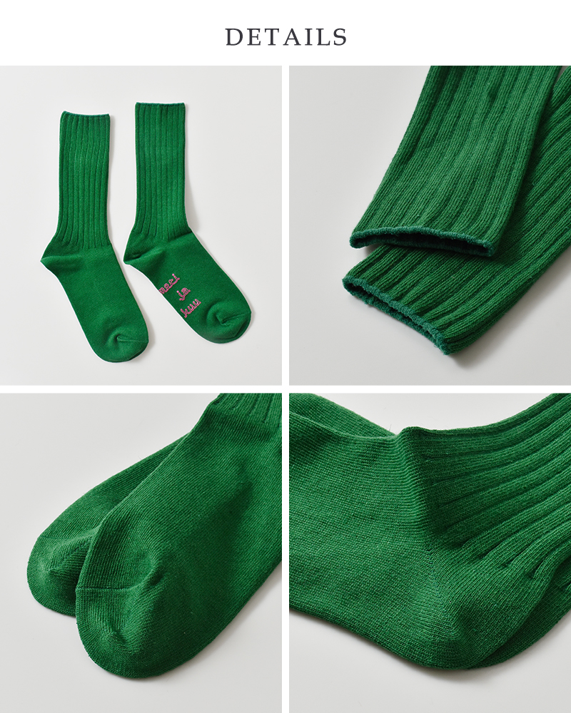 meri ja kuu(メリヤクー)コットンリネン太リブショートソックス“merkki”mj-25103