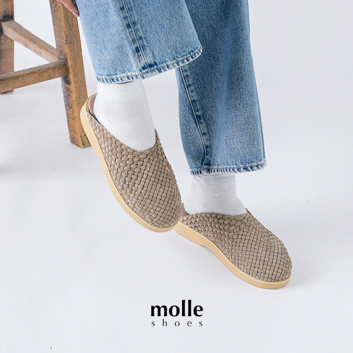 molle shoes(モールシューズ)メッシュレザーモックシューズ“WOVENLEATHERCROG”mls210301-16-