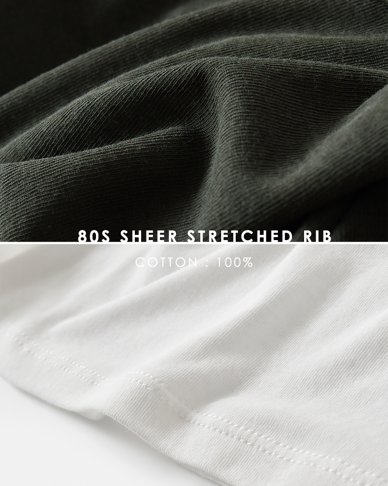 Munich(ミューニック)コットンシアーストレッチリブクルーネックプルオーバーmn242u17