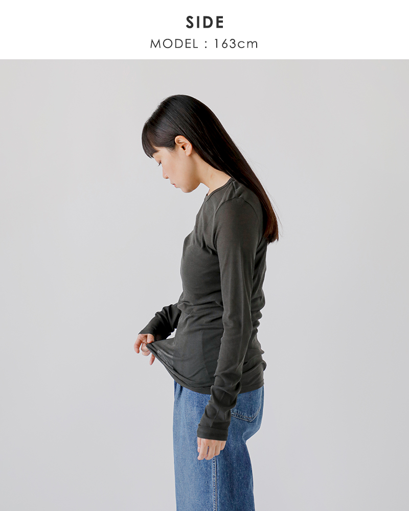 Munich(ミューニック)コットンシアーストレッチリブクルーネックプルオーバーmn242u17