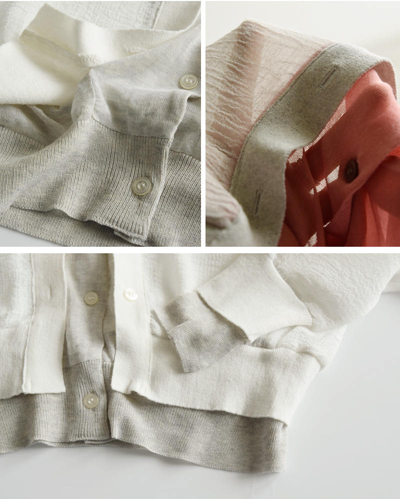 Munich(ミューニック)クレープジョーゼットニットドッキングカーディガンmn252k04