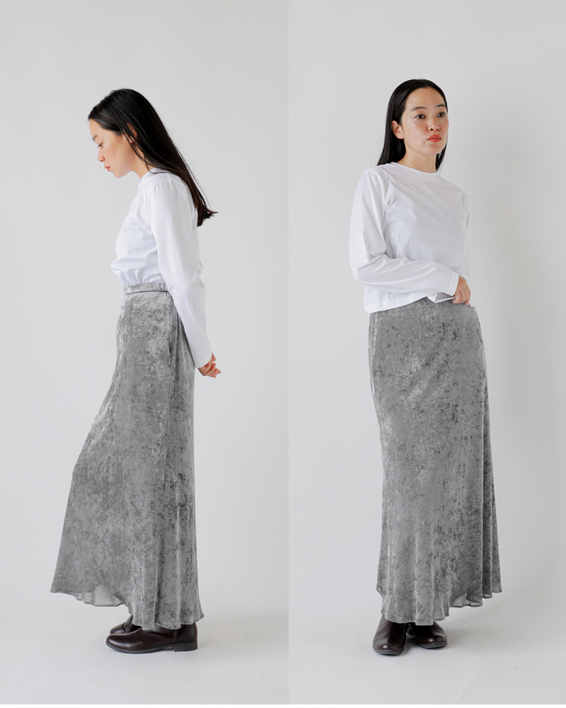 Munich(ミューニック)メッシュベロアロングスカートmn252s48