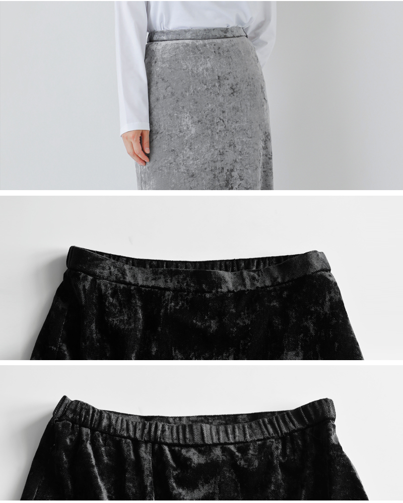 Munich(ミューニック)メッシュベロアロングスカートmn252s48