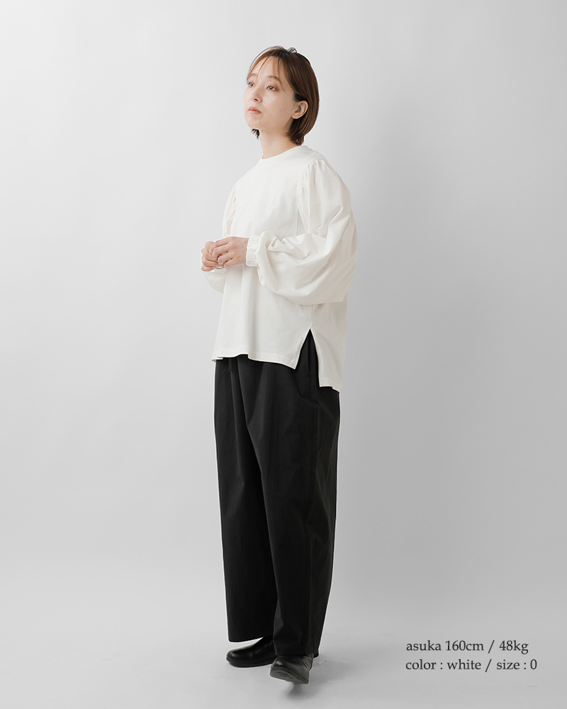 MANON(マノン)コットンギャザーロングスリーブTシャツ“GATHERSLEEVELSTEE”mnn-c-168