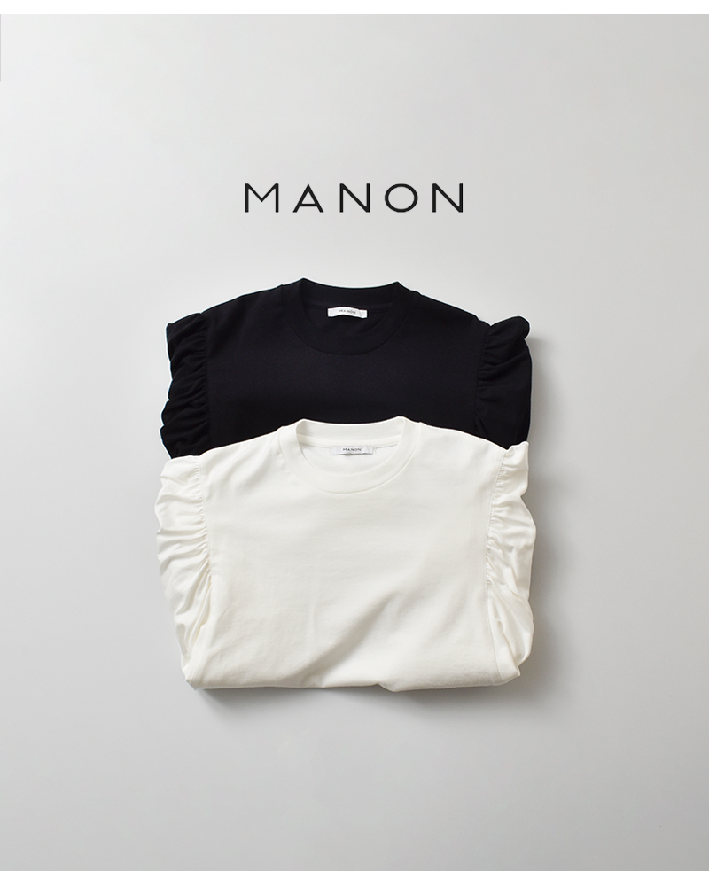 MANON(マノン)コットンギャザーロングスリーブTシャツ“GATHERSLEEVELSTEE”mnn-c-168