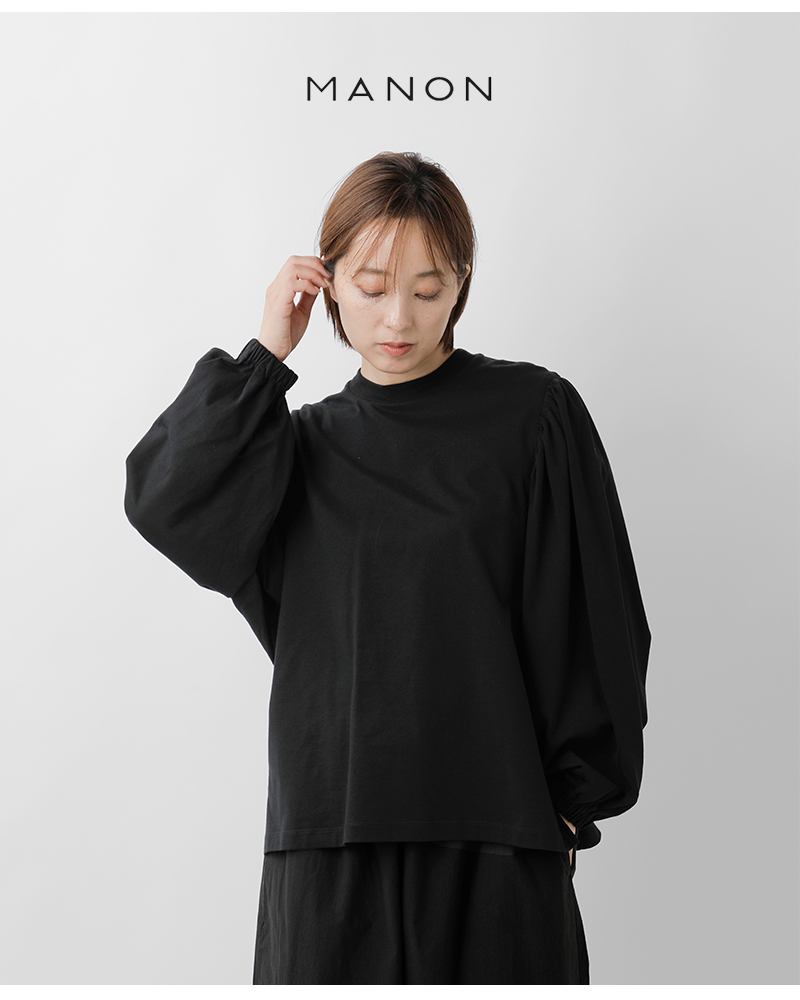 MANON(マノン)コットンギャザーロングスリーブTシャツ“GATHERSLEEVELSTEE”mnn-c-168