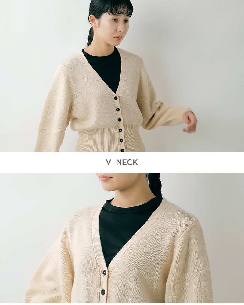 MANON(マノン)スイッチスリーブVネックカーディガン“SWITCHSLEEVEVNECKCARDIGAN”mnn-kt-043