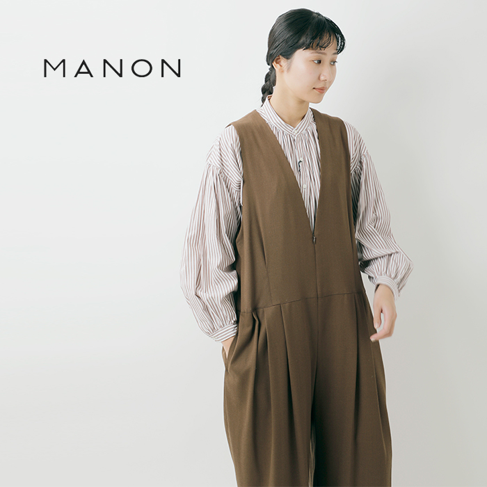 MANON(マノン)スリータックワイドサロペット“THREETUCKWIDESALOPET”mnn-op-117