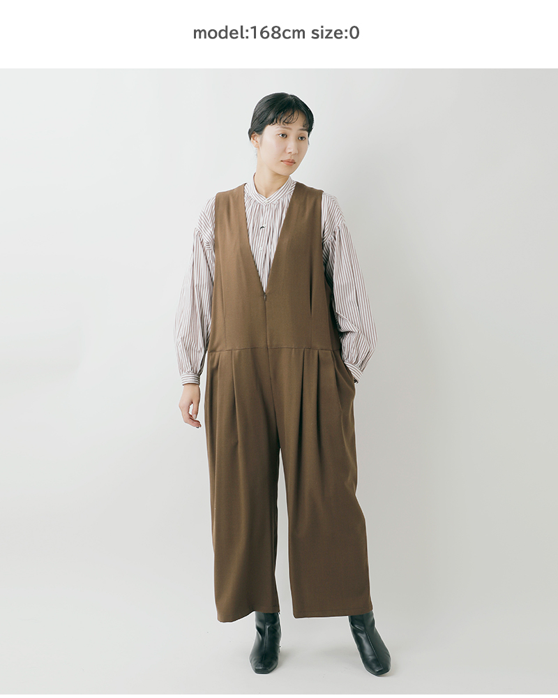 MANON(マノン)スリータックワイドサロペット“THREETUCKWIDESALOPET”mnn-op-117