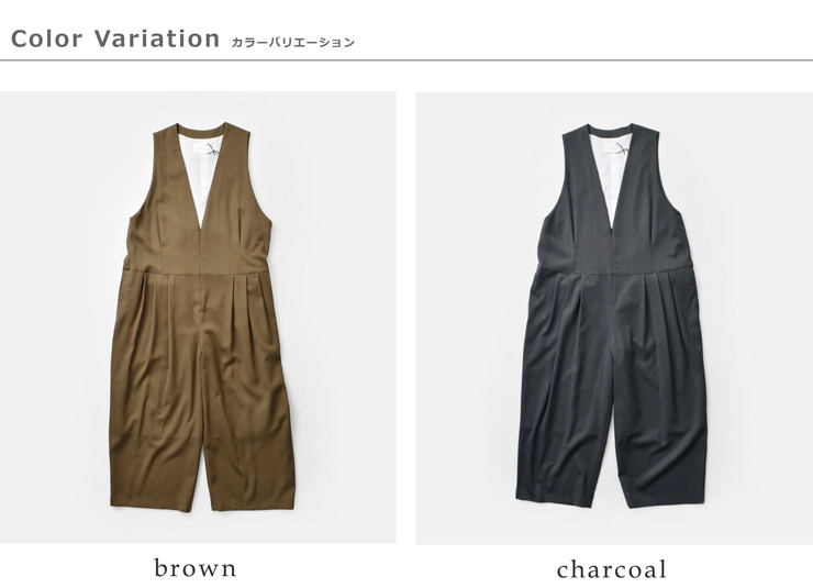 MANON(マノン)スリータックワイドサロペット“THREETUCKWIDESALOPET”mnn-op-117