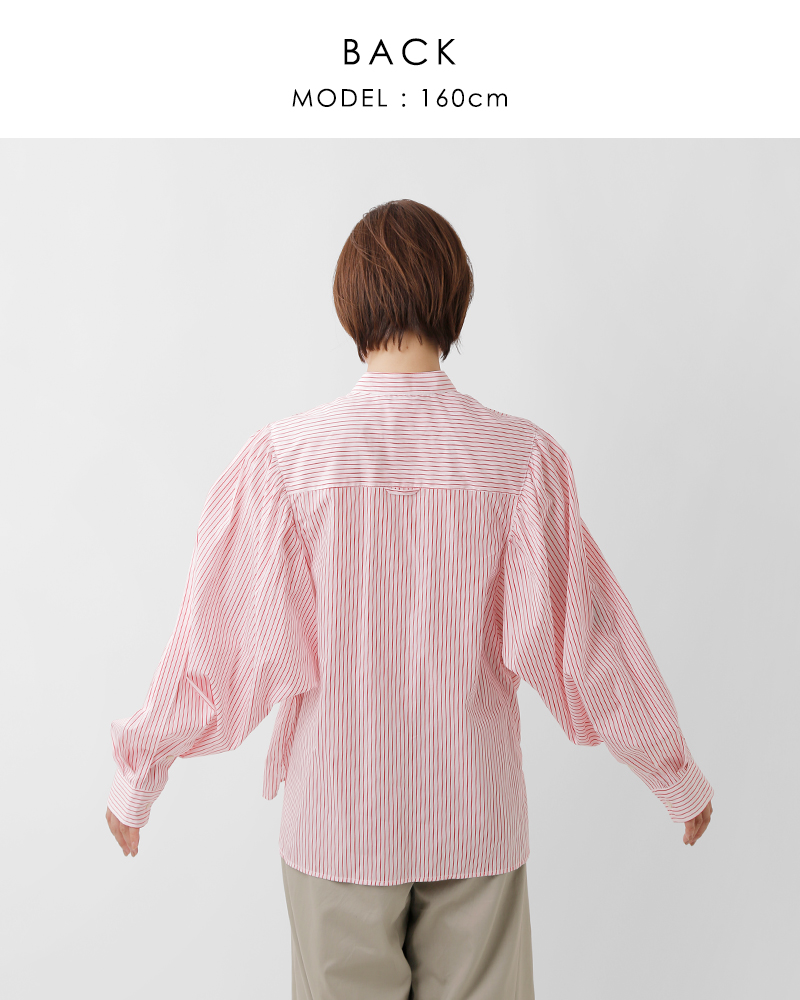 MANON(マノン)コットンギャザースリーブバンドカラーシャツ“GATHERSLEEVEBANDCOLLARSHT”mnn-sh-302