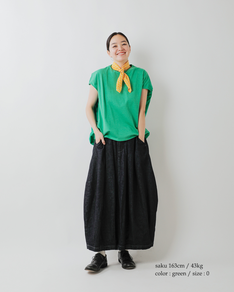 MANON マノン コットン オーバーダイ コンビ シャツ Tシャツ