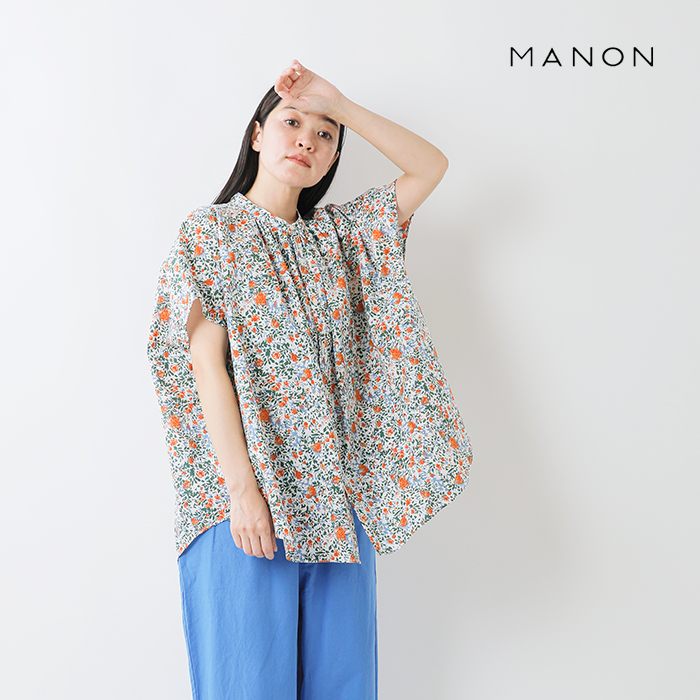 MANON マノン コットン フラワー フレンチスリーブ ビッグ