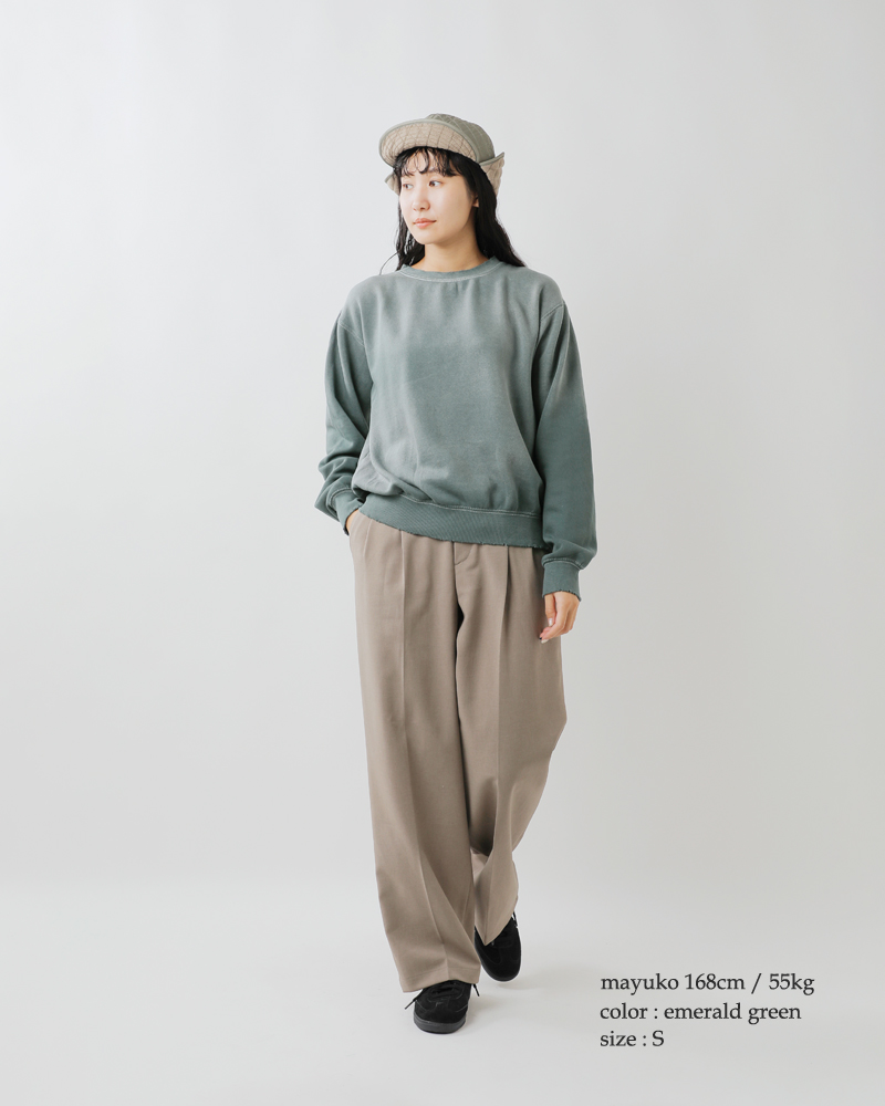 MOOJIMOOJI(ムージームージー)コットンクラシッククルーネックエイジドスウェットシャツ“CLASSICCREWNECKAGED”moo-25f-10