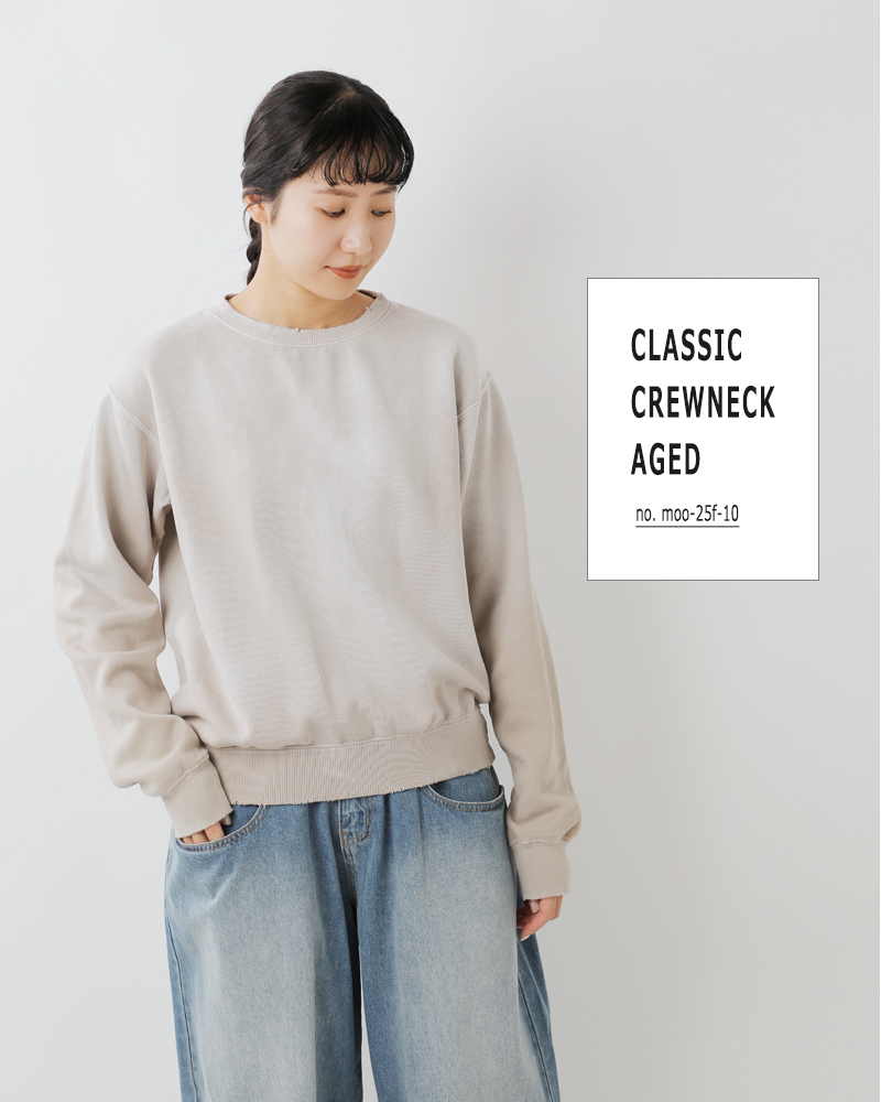 MOOJIMOOJI(ムージームージー)コットンクラシッククルーネックエイジドスウェットシャツ“CLASSICCREWNECKAGED”moo-25f-10