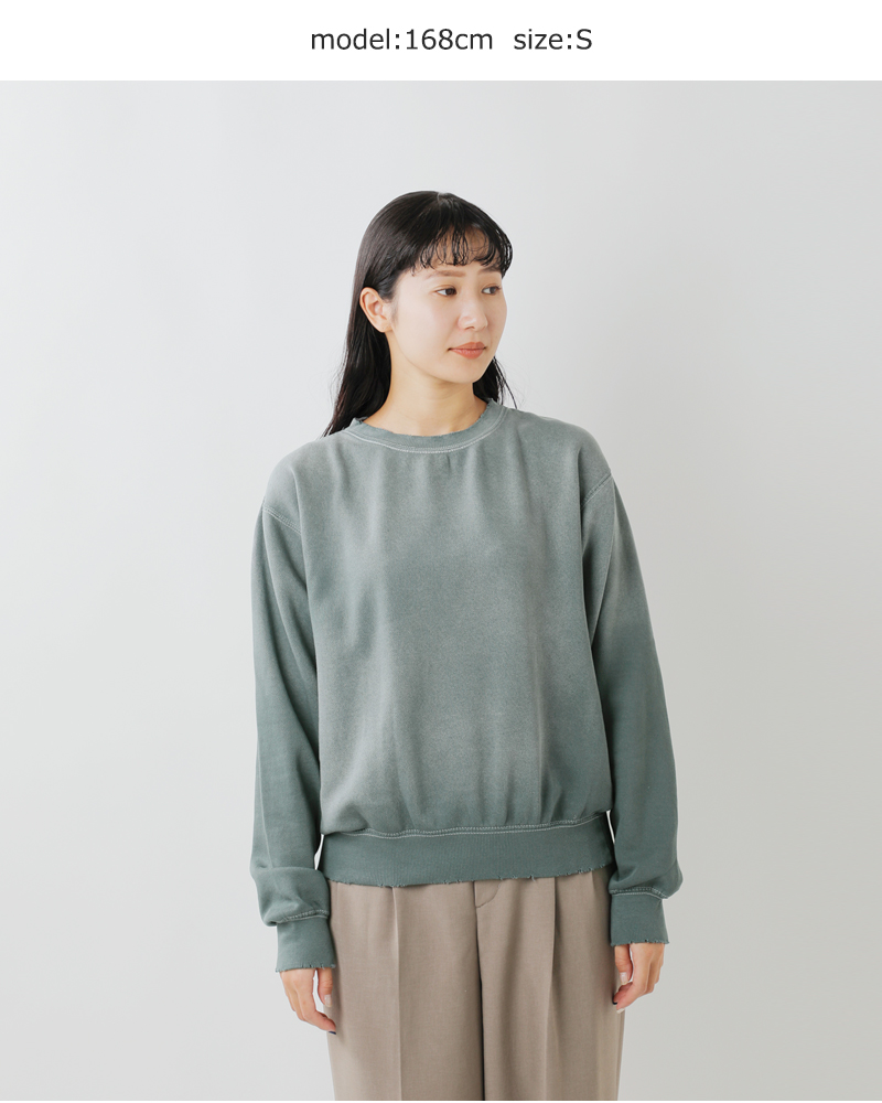 MOOJIMOOJI(ムージームージー)コットンクラシッククルーネックエイジドスウェットシャツ“CLASSICCREWNECKAGED”moo-25f-10