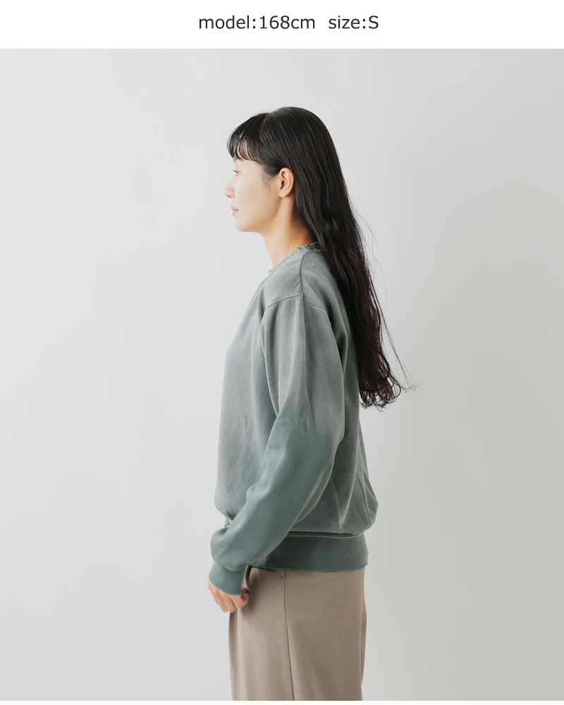 MOOJIMOOJI(ムージームージー)コットンクラシッククルーネックエイジドスウェットシャツ“CLASSICCREWNECKAGED”moo-25f-10