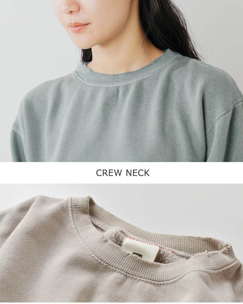 MOOJIMOOJI(ムージームージー)コットンクラシッククルーネックエイジドスウェットシャツ“CLASSICCREWNECKAGED”moo-25f-10