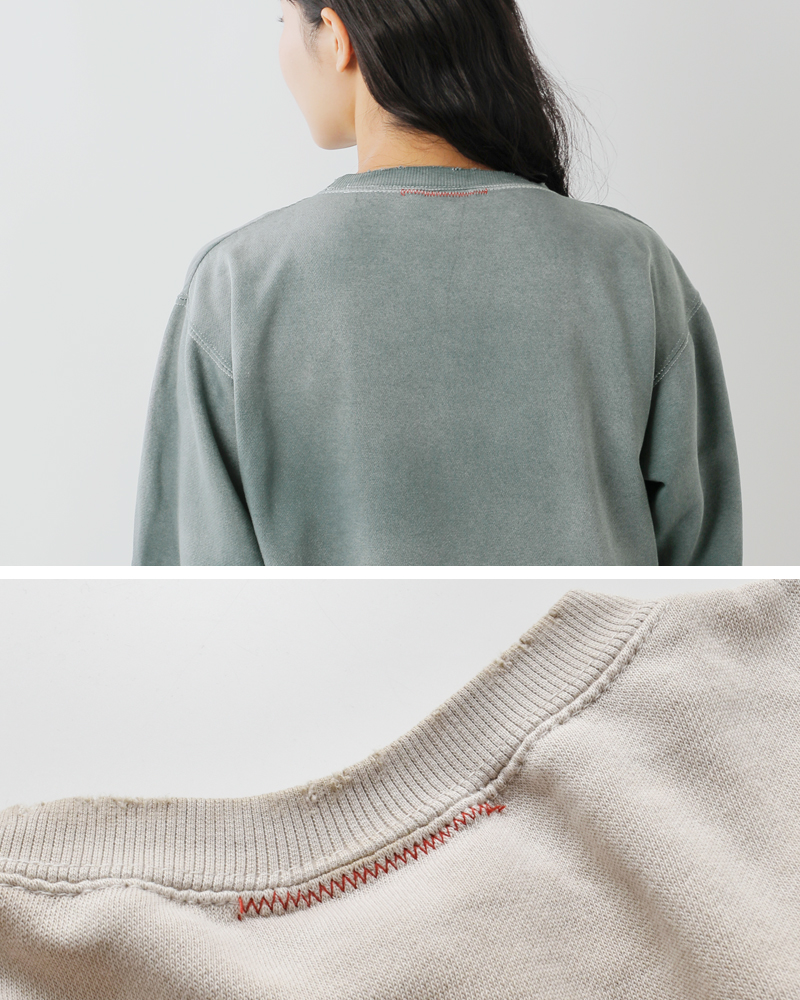 MOOJIMOOJI(ムージームージー)コットンクラシッククルーネックエイジドスウェットシャツ“CLASSICCREWNECKAGED”moo-25f-10
