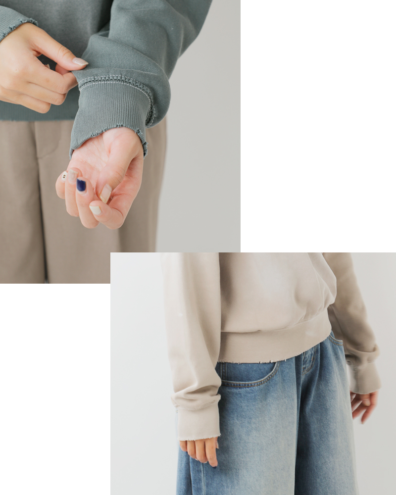 MOOJIMOOJI(ムージームージー)コットンクラシッククルーネックエイジドスウェットシャツ“CLASSICCREWNECKAGED”moo-25f-10