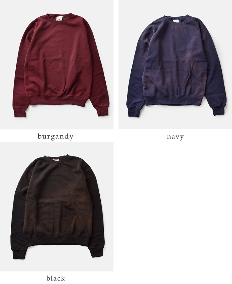 MOOJIMOOJI(ムージームージー)コットンクラシッククルーネックエイジドスウェットシャツ“CLASSICCREWNECKAGED”moo-25f-10
