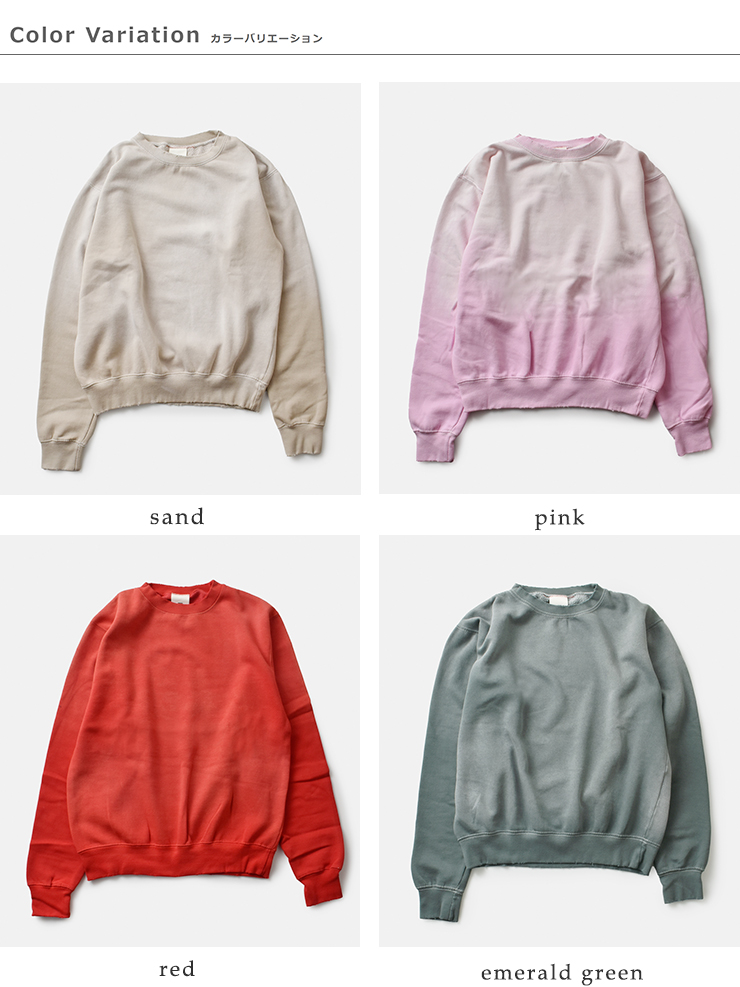 MOOJIMOOJI(ムージームージー)コットンクラシッククルーネックエイジドスウェットシャツ“CLASSICCREWNECKAGED”moo-25f-10