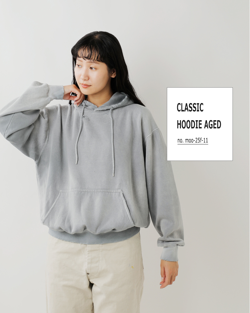MOOJIMOOJI(ムージームージー)コットンクラシックフーディーエイジドスウェットパーカー“CLASSICHOODIEAGED”moo-25f-11