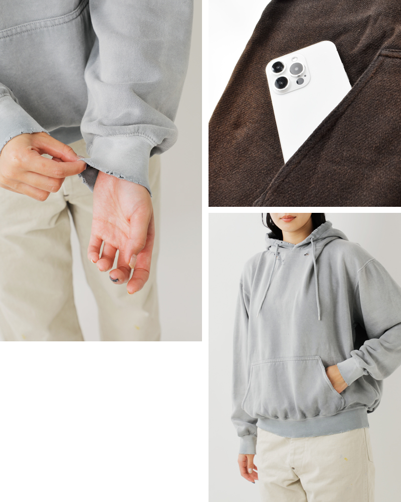 MOOJIMOOJI(ムージームージー)コットンクラシックフーディーエイジドスウェットパーカー“CLASSICHOODIEAGED”moo-25f-11