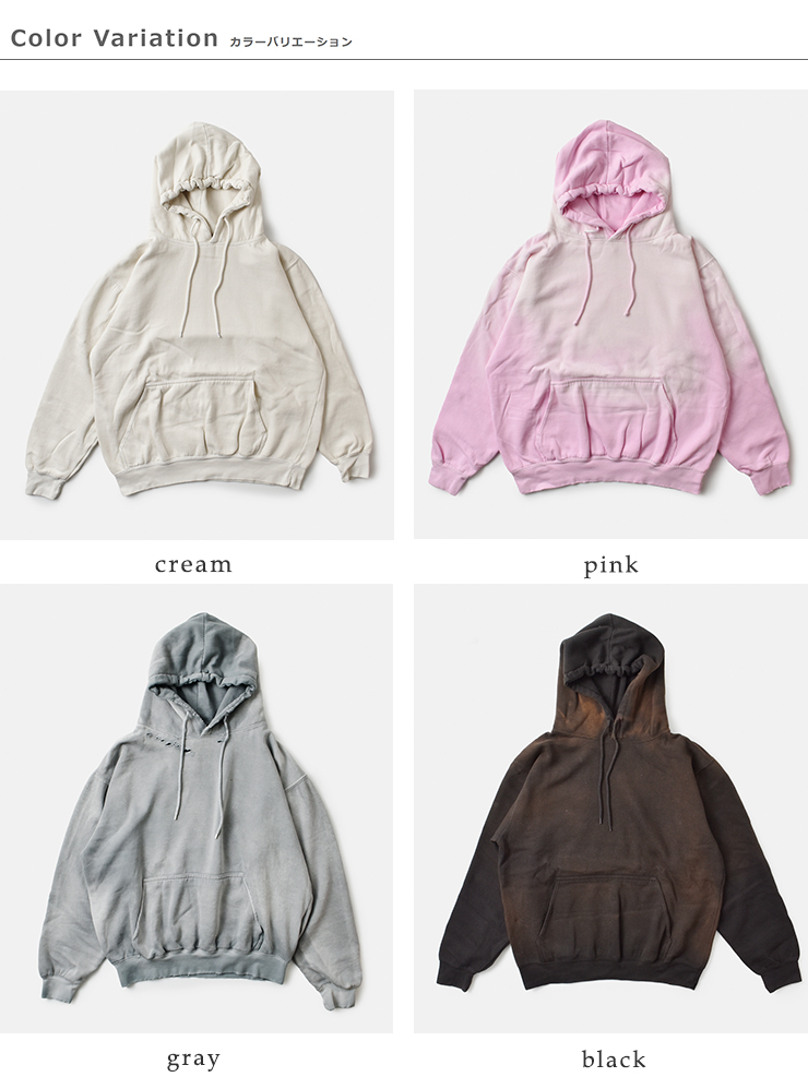 MOOJIMOOJI(ムージームージー)コットンクラシックフーディーエイジドスウェットパーカー“CLASSICHOODIEAGED”moo-25f-11