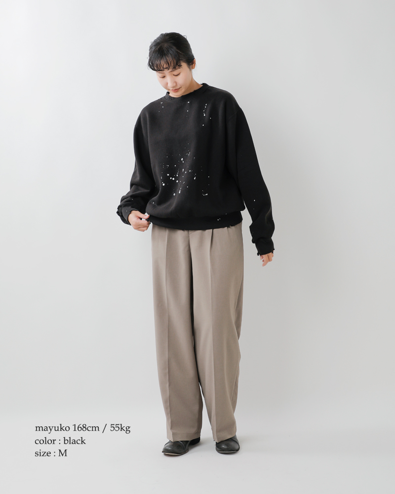 MOOJIMOOJI(ムージームージー)コットンクラシッククルーネックスプラッタースウェットシャツ“CLASSICCREWSPLATTER”moo-25f-15