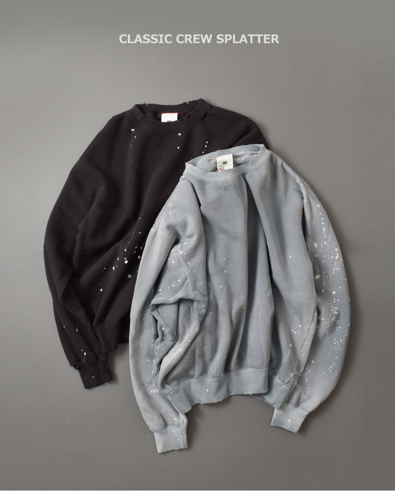 MOOJIMOOJI(ムージームージー)コットンクラシッククルーネックスプラッタースウェットシャツ“CLASSICCREWSPLATTER”moo-25f-15