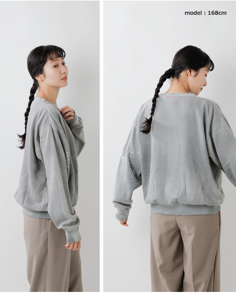 MOOJIMOOJI(ムージームージー)コットンクラシッククルーネックスプラッタースウェットシャツ“CLASSICCREWSPLATTER”moo-25f-15