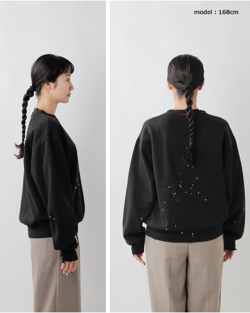 MOOJIMOOJI(ムージームージー)コットンクラシッククルーネックスプラッタースウェットシャツ“CLASSICCREWSPLATTER”moo-25f-15