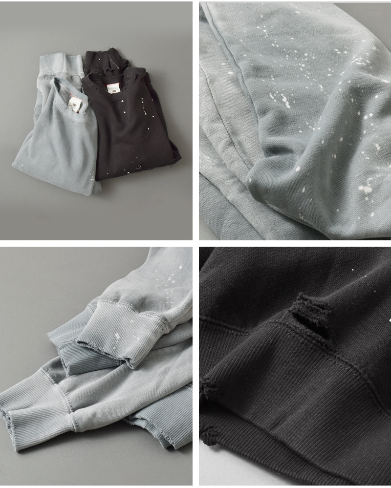 MOOJIMOOJI(ムージームージー)コットンクラシッククルーネックスプラッタースウェットシャツ“CLASSICCREWSPLATTER”moo-25f-15