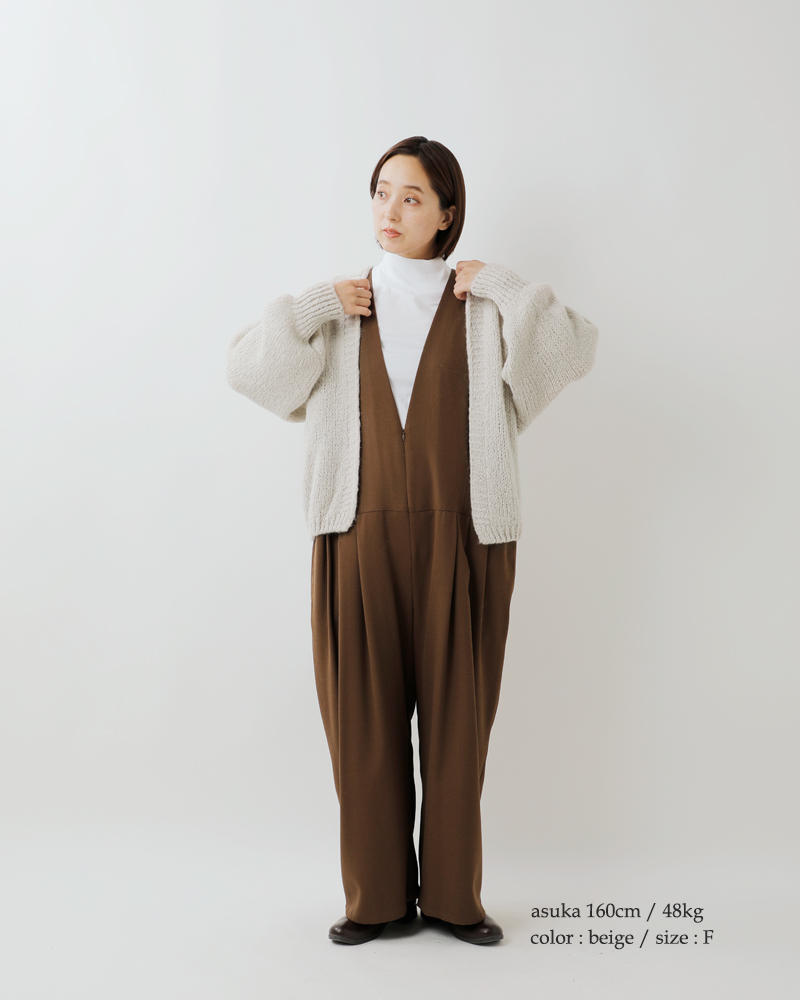 Meaux(モー)ウールブレンドボタンレスニットカーディガンmxf253002