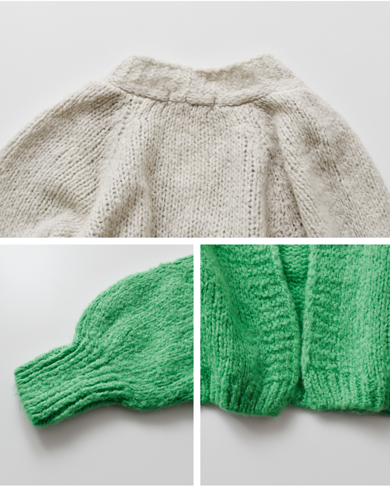 Meaux(モー)ウールブレンドボタンレスニットカーディガンmxf253002