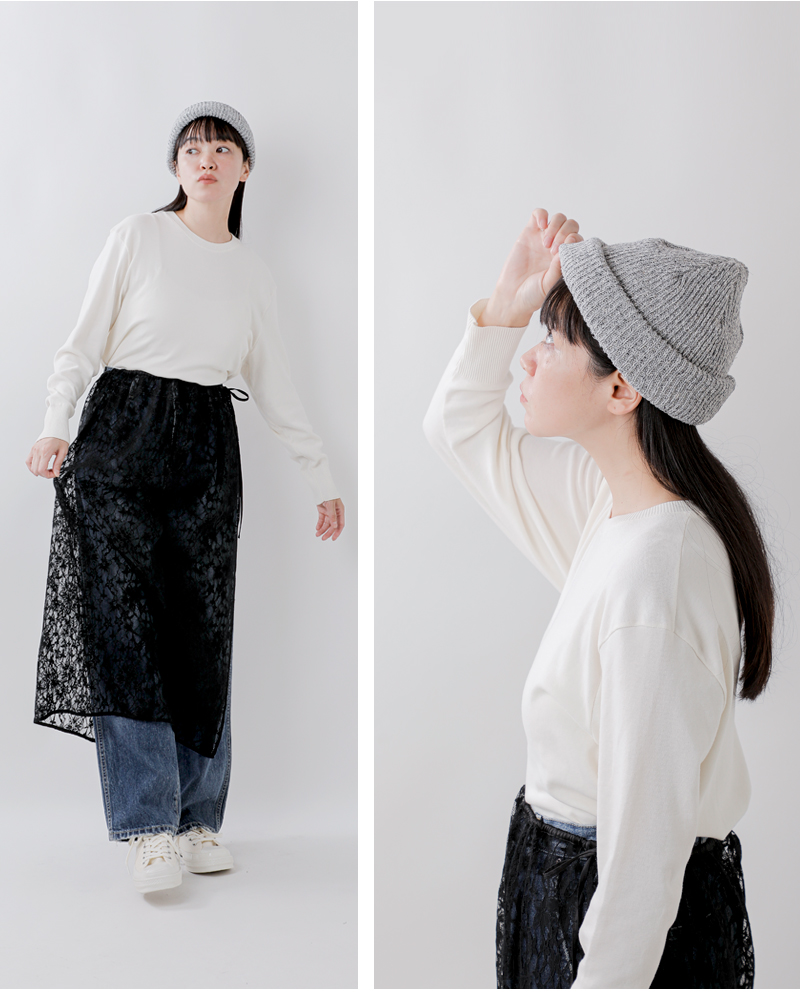 Nine Tailor(ナインテイラー)コットンシルクブレンド三つ折りニット帽“OrachWatch”n-1530