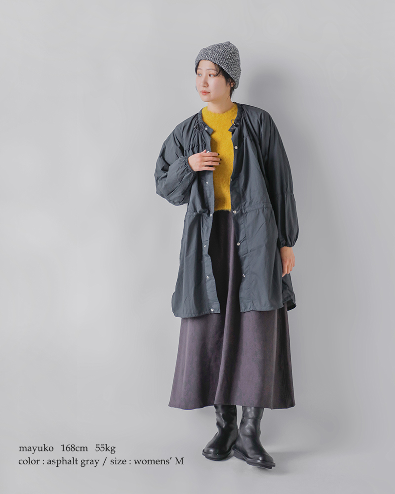 THE NORTH FACE PURPLE LABEL(ノースフェイスパープルレーベル)ガーメントダイナイロンフィールドシャーリングコート“GarmentDyedNylonFieldShirredCoat”n25fb026