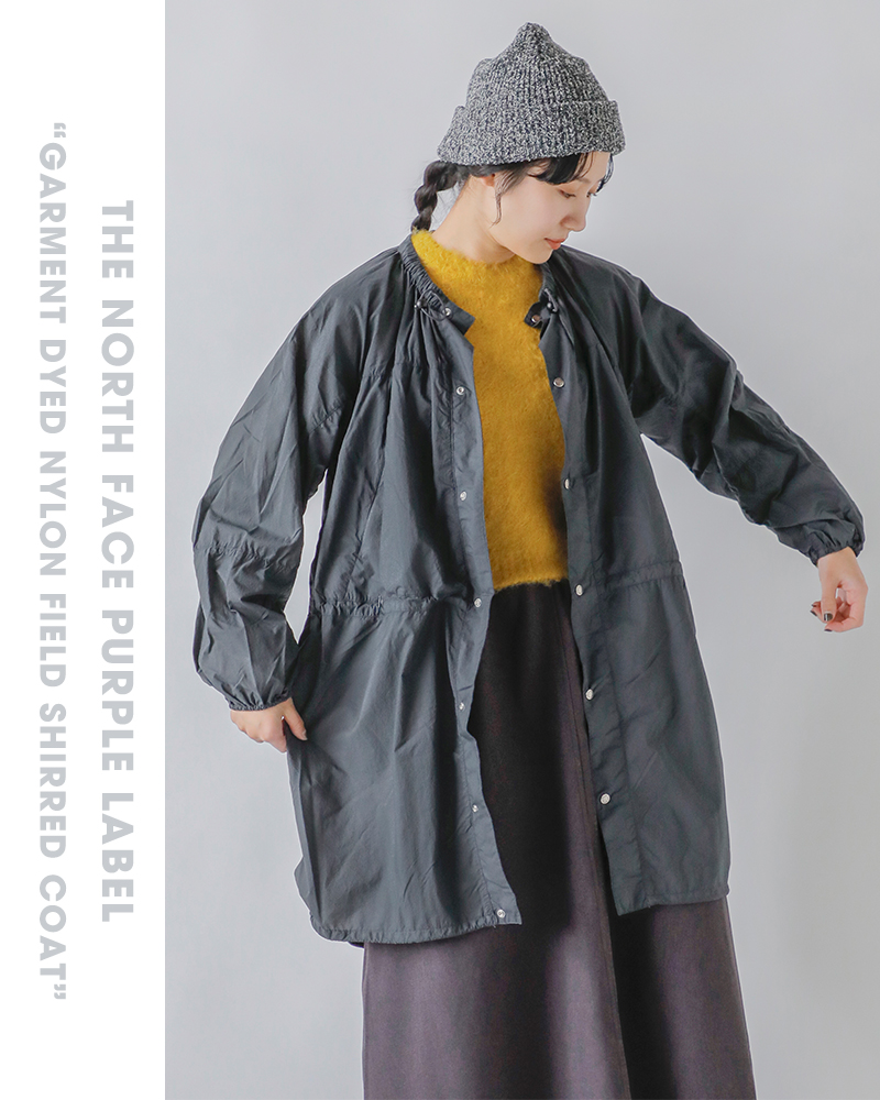 THE NORTH FACE PURPLE LABEL(ノースフェイスパープルレーベル)ガーメントダイナイロンフィールドシャーリングコート“GarmentDyedNylonFieldShirredCoat”n25fb026