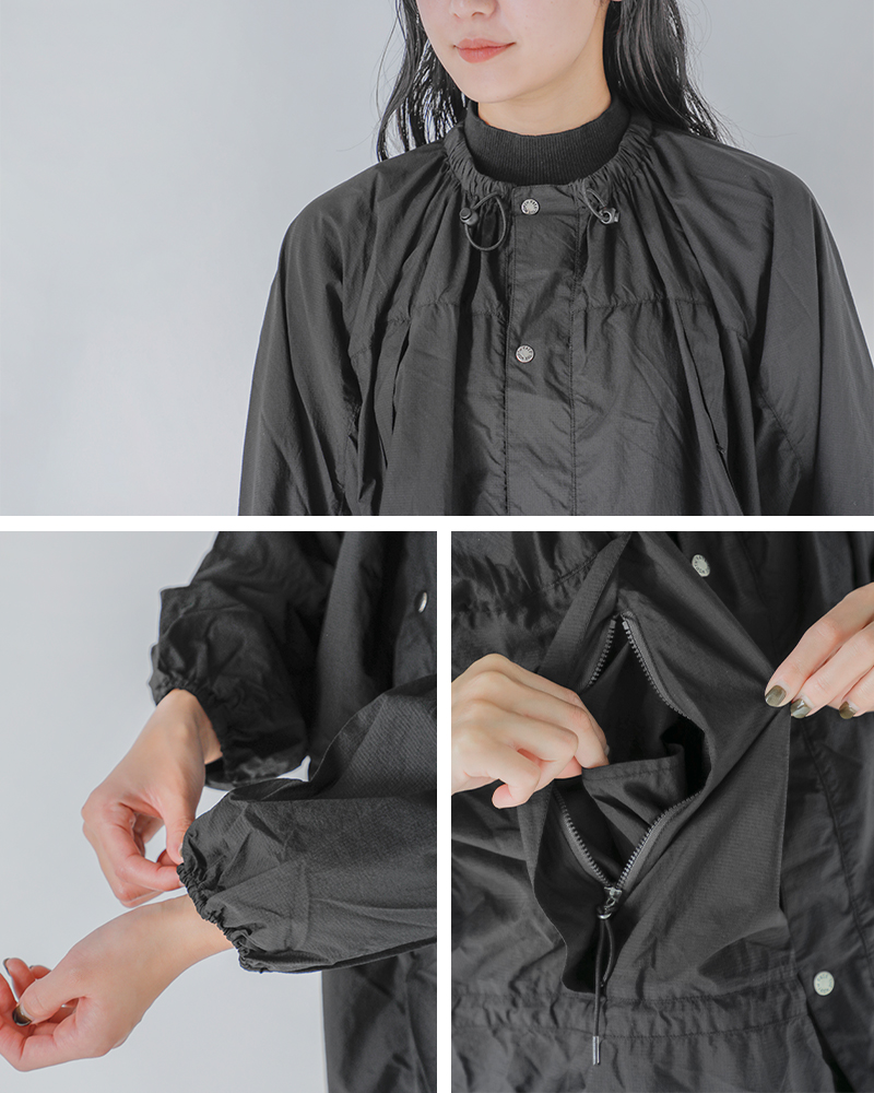 THE NORTH FACE PURPLE LABEL(ノースフェイスパープルレーベル)ガーメントダイナイロンフィールドシャーリングコート“GarmentDyedNylonFieldShirredCoat”n25fb026