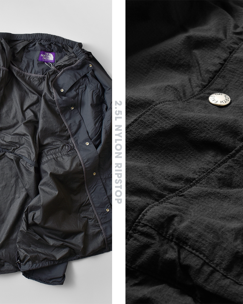 THE NORTH FACE PURPLE LABEL(ノースフェイスパープルレーベル)ガーメントダイナイロンフィールドシャーリングコート“GarmentDyedNylonFieldShirredCoat”n25fb026