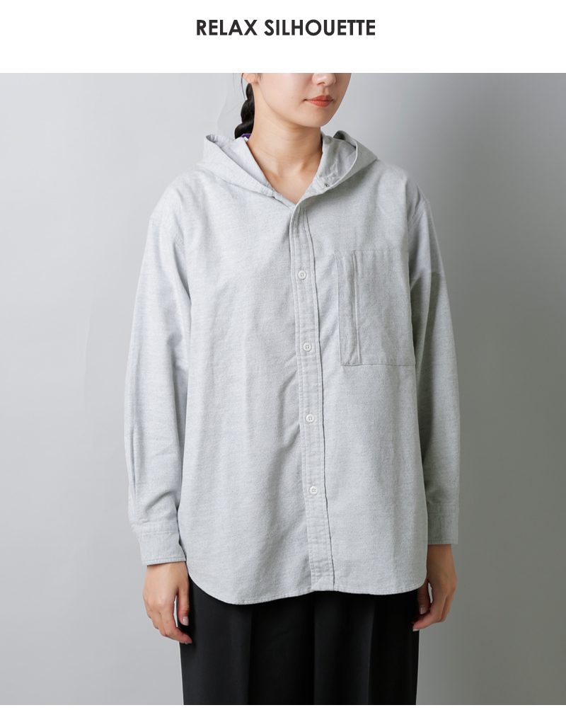 THE NORTH FACE PURPLE LABEL(ノースフェイスパープルレーベル)オーガニックコットンフランネルフーデッドシャツ“FlannelMountainHoodedShirt”n25fg048