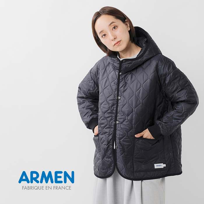 ARMEN(アーメン)ヒートキルトオーバーサイズフーデッドジャケットnam2561pp