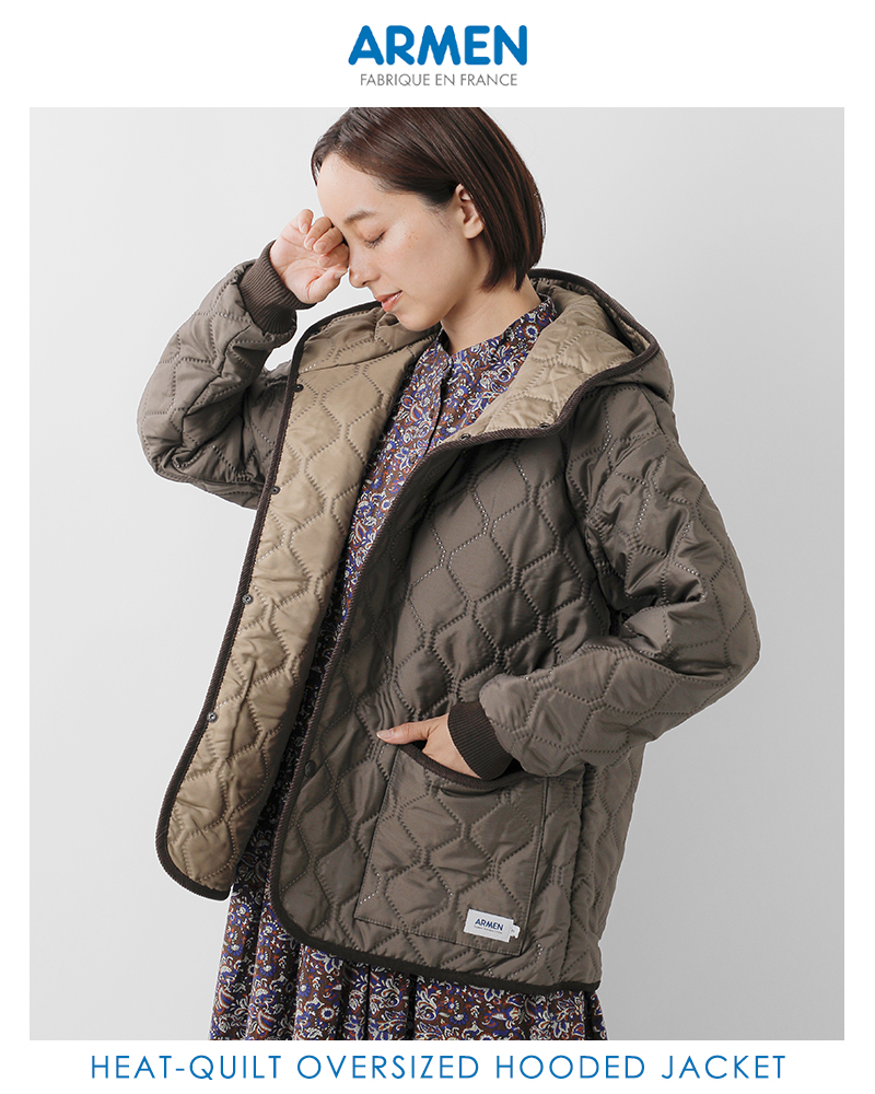 ARMEN(アーメン)ヒートキルトオーバーサイズフーデッドジャケットnam2561pp