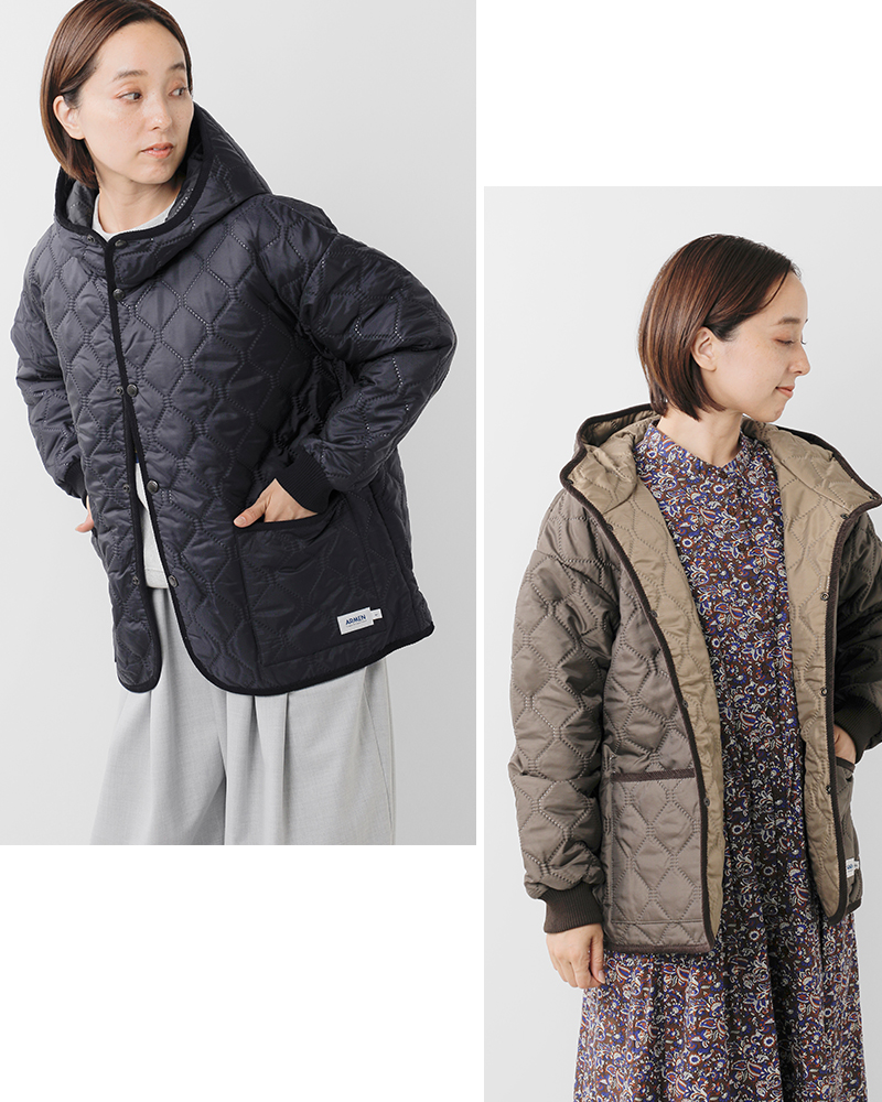 ARMEN(アーメン)ヒートキルトオーバーサイズフーデッドジャケットnam2561pp