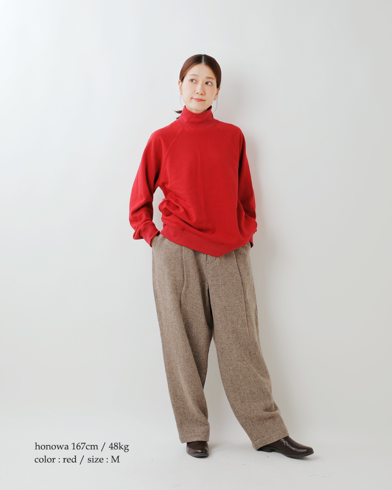 soglia(ソリア)コットンハイネックスウェットシャツ“NERDSHighNeckSweat”nerds-h-n-sw