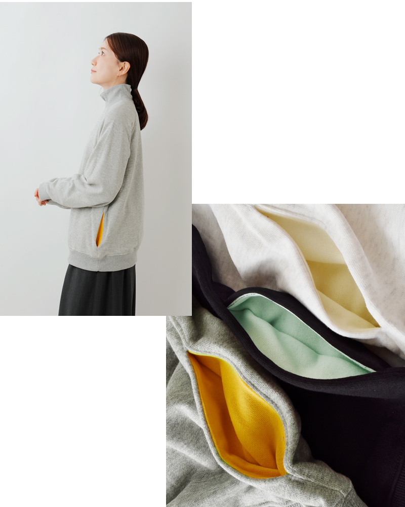 soglia(ソリア)コットンハイネックスウェットシャツ“NERDSHighNeckSweat”nerds-h-n-sw