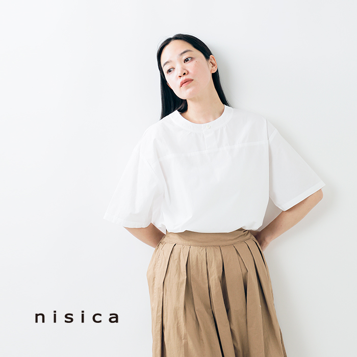 nisica(ニシカ)コットンタイプライター半袖クルーネックシャツnis-1352