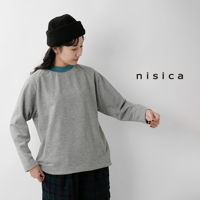 nisica(ニシカ)ウールクルーネックカットソープルオーバーnis-1361